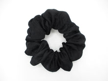Load image into Gallery viewer, Black Rinzu Vintage Silk Kimono Fabric Scrunchies, Handmade
