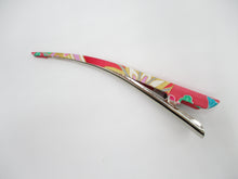 Load image into Gallery viewer, Pink Statement Japanese Silk Kimono Fabric Covered Alligator Kimono Hair Clip
