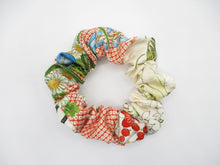 Load image into Gallery viewer, Floral Silk Kimono Scrunchies, Upcycled Hair Tie, Ship from USA
