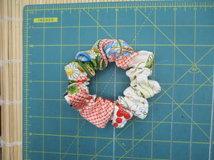 Floral Silk Kimono Scrunchies, Upcycled Hair Tie, Ship from USA