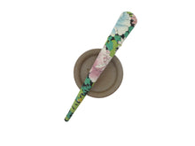 Load image into Gallery viewer, Vintage Upcycled Silk Kimono 130mm Long Metal Clip Japanese Floral
