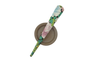 Vintage Upcycled Silk Kimono 130mm Long Metal Clip Japanese Floral