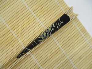 Kimono Black Floral Silk Fabric Long Clip Ship from USA 130mm