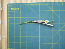 Load image into Gallery viewer, Vintage Upcycled Silk Kimono 130mm Long Metal Clip Japanese Floral
