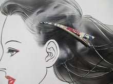 Load image into Gallery viewer, Katazome Silk Recycled Kimono Hair Clip, Japanese Gift Idea
