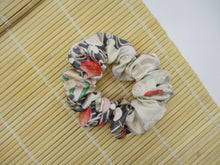 Load image into Gallery viewer, Elegant Floral Kimono Silk Scrunchies, Japanese Fabric
