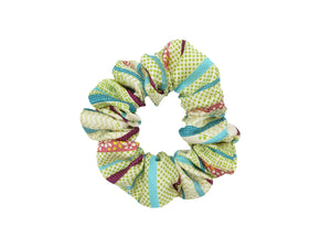 Silk Kimono Scrunchies, Japanese Fabric Hair Tie Elegant Pastel