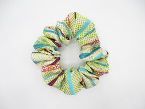 Silk Kimono Scrunchies, Japanese Fabric Hair Tie Elegant Pastel