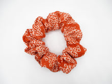 Load image into Gallery viewer, Silk Scrunchy, Simple Kimono Hair Tie Ship from USA Orange Shibori
