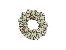 Load image into Gallery viewer, Simple Japanese Vintage Silk Kimono Scrunchies Black and White with Accents
