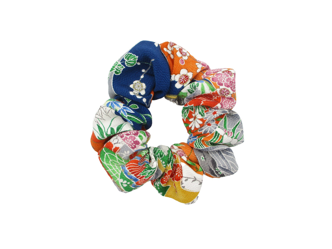 Vintage Silk Kimono Fabric Scrunchies, Japanese Hair Tie Statement