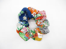 Load image into Gallery viewer, Vintage Silk Kimono Fabric Scrunchies, Japanese Hair Tie Statement
