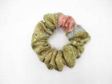 Load image into Gallery viewer, Ocher Pink Silk Kimono Scrunchies, Ship from USA Handmade Upcycled
