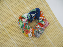 Load image into Gallery viewer, Vintage Silk Kimono Fabric Scrunchies, Japanese Hair Tie Statement

