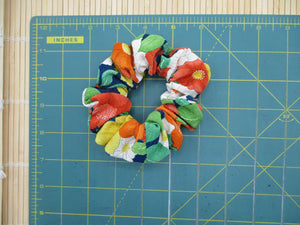 Vitamin Colors Silk Kimono Scrunchie, Upcycled Vintage Fabric Hair Tie