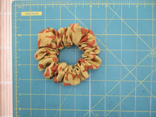 Load image into Gallery viewer, Brown Kimono Scrunchies, Floral Statement Japanese Fabric Scrunchy
