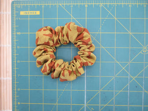Brown Kimono Scrunchies, Floral Statement Japanese Fabric Scrunchy
