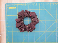 Load image into Gallery viewer, Simple Brown Silk Kimono Scrunchies, Vintage Japanese Fabric Hair Tie
