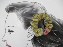 Load image into Gallery viewer, Ocher Pink Silk Kimono Scrunchies, Ship from USA Handmade Upcycled
