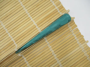 Japanese Kimono Long Alligator Clip, Ship from USA Turquoise Teal Blue