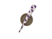 Load image into Gallery viewer, Purple Japanese Fan Sensu Kimono Clip, Long Metal Hair Clip
