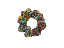 Load image into Gallery viewer, Geometry Silk Kimono Scrunchies, Ship from USA Upcycled Vintage Fabric
