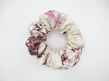 Load image into Gallery viewer, Pink Purple Kimono Scrunchies, Silk Fabric Hair Tie Ship from USA Floral
