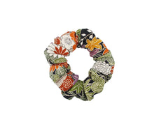 Load image into Gallery viewer, Colorful Floral Eco Friendly Silk Kimono Scrunchies Elegant Upcycled
