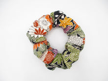 Load image into Gallery viewer, Colorful Floral Eco Friendly Silk Kimono Scrunchies Elegant Upcycled
