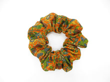 Load image into Gallery viewer, Brown Silk Kimono Scrunchies, Ship from USA Upcycled Vintage Fabric
