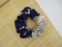 Load image into Gallery viewer, Silk Scrunchies, Japanese Kimono Ponytail Holder, Ship from USA Embroidery
