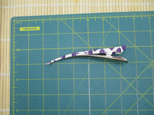 Load image into Gallery viewer, Purple Japanese Fan Sensu Kimono Clip, Long Metal Hair Clip
