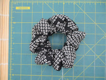 Load image into Gallery viewer, Black Shibori Kimono Silk Fabric Scrunchies Ship from USA
