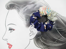 Load image into Gallery viewer, Silk Scrunchies, Japanese Kimono Ponytail Holder, Ship from USA Embroidery

