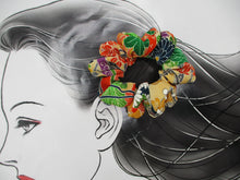 Load image into Gallery viewer, Vintage Kimono Chirimen Silk Scrunchy, Ship from USA Eco Friendly
