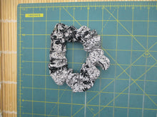 Load image into Gallery viewer, Silk Kimono Scrunchies, Ship from USA, Upcycled Black Gray White
