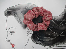 Load image into Gallery viewer, Kimono Scrunchies, Vintage Upcycled Accessory, Purple Pink Shibori
