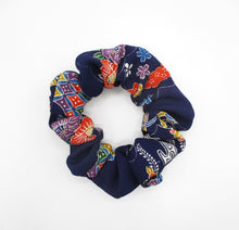Load image into Gallery viewer, Silk Kimono Scrunchie Ship from USA Japanese Gift Idea Blue
