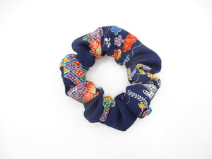 Silk Kimono Scrunchie Ship from USA Japanese Gift Idea Blue
