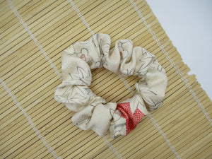 Kimono Scrunchies, Fabric Hair Tie, Ship from USA Pink White Lovely Floral