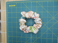 Load image into Gallery viewer, Beautiful White Silk Kimono Scrunchies Eco Friendly Flowers and Leaves
