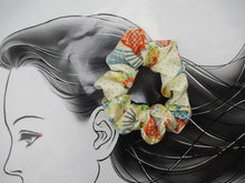 Load image into Gallery viewer, Silk Kimono Scrunchies, Handmade Japanese Gift Upcycled Silk Scrunchy
