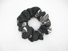 Load image into Gallery viewer, Eco Friendly Upcycled Silk Kimono Vintage Fabric Scrunchies Black Simple
