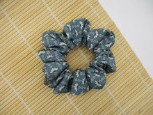 Load image into Gallery viewer, Light Blue Silk Kimono Scrunchies Japanese Fabric Handmade
