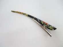 Load image into Gallery viewer, Kimono Black Floral Silk Fabric Long Clip Ship from USA 130mm
