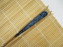 Load image into Gallery viewer, Blue Japanese Silk Kimono Fabric Covered Alligator Kimono Hair Clip
