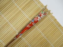 Load image into Gallery viewer, Orange Long Kimono Hair Clip, Vintage Silk Fabric Japanese Accessory
