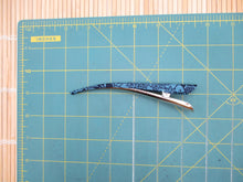 Load image into Gallery viewer, Blue Japanese Silk Kimono Fabric Covered Alligator Kimono Hair Clip
