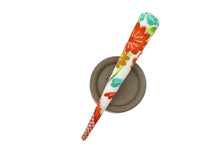 Load image into Gallery viewer, Japanese Kimono Silk Fabric Beak Clip, Orange Floral
