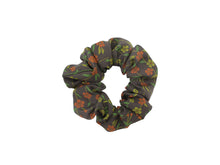 Load image into Gallery viewer, Brown Floral Kimono Silk Scrunchies, Japanese Fabric
